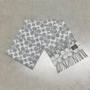 Coach Women's Grey and Cream Scarf-wrap